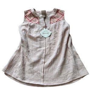 NWT light pink embroidered sleeveless blouse tank top size M medium Knox Rose